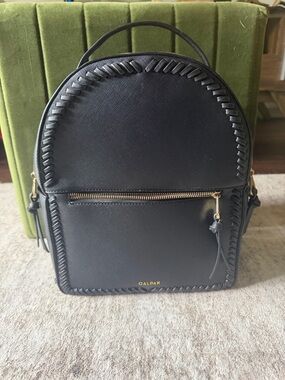 Calpak Black Mini Backpack with Whipstitch Trim